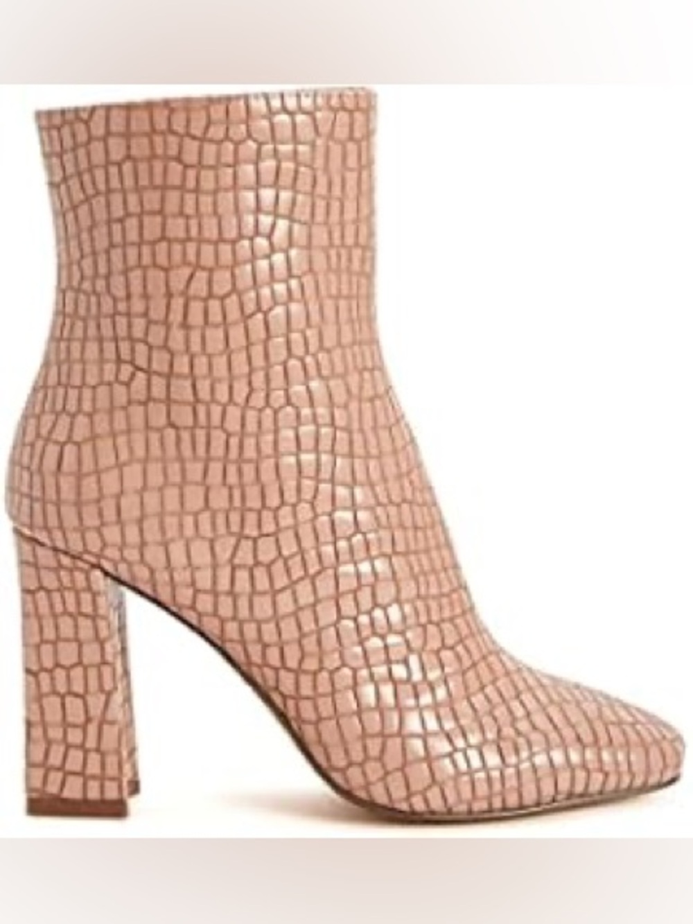 Katy Perry Luvlie ankle Bootie crocodile-embossed salmon colour Sz 10